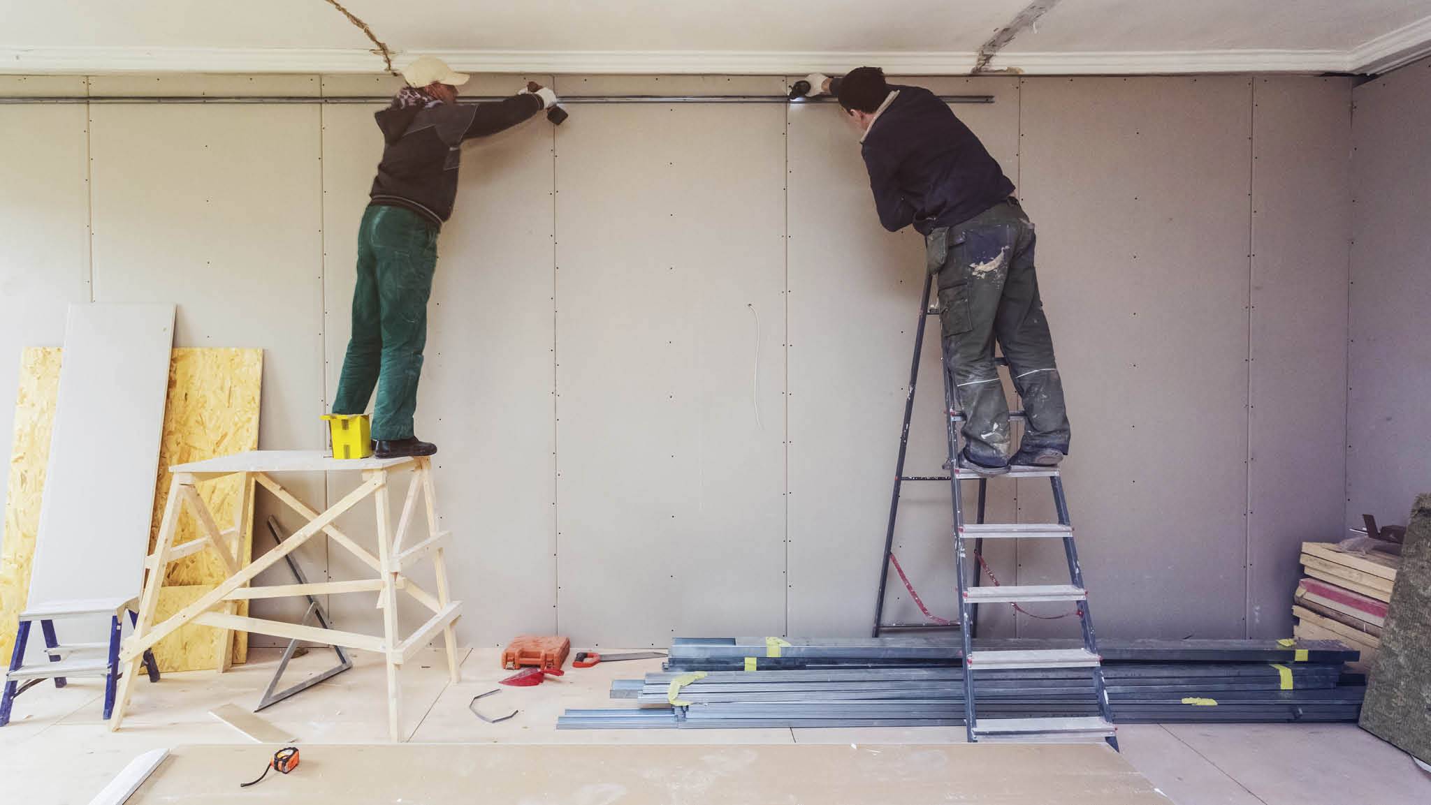 montera vägg bygga ny vägg