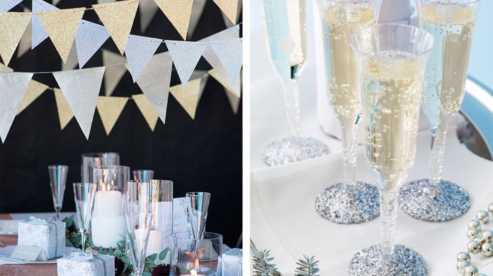 Förgyll nyårskalaset med guld, glitter och festliga dekorationer. Här är 13 enkla DIY-tips för dig som vill piffa till årets sista kväll.