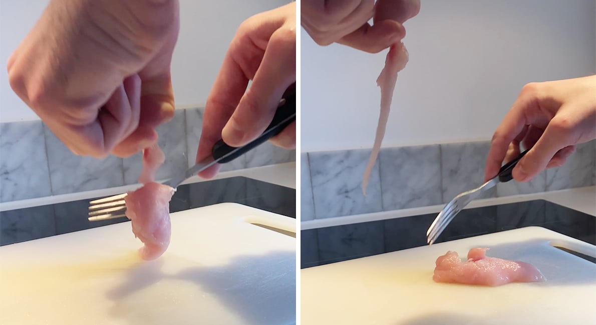 Kycklinginnerfilé är en riktig familjefavorit som går snabbt att tillaga. Men det finns en irriterande baksida: den sega senan! Så här får du bort den i ett nafs!