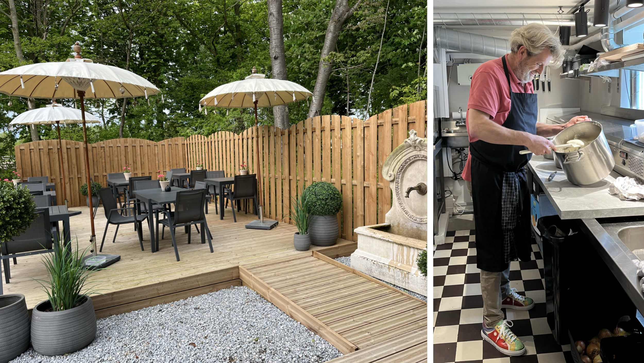 Thomas lagar hønsesalat med kyckling, sparris och bacon.