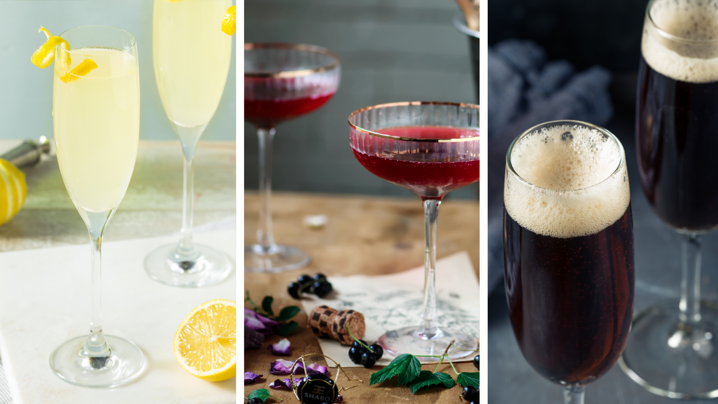Trött på att skåla med den traditionella nyårschampagnen, eller är du sugen på en bubbelinspirerad drink till nyårsmenyn? Här är 5 enkla och sprudlande recept på välkomstdrinkar med bubbel.